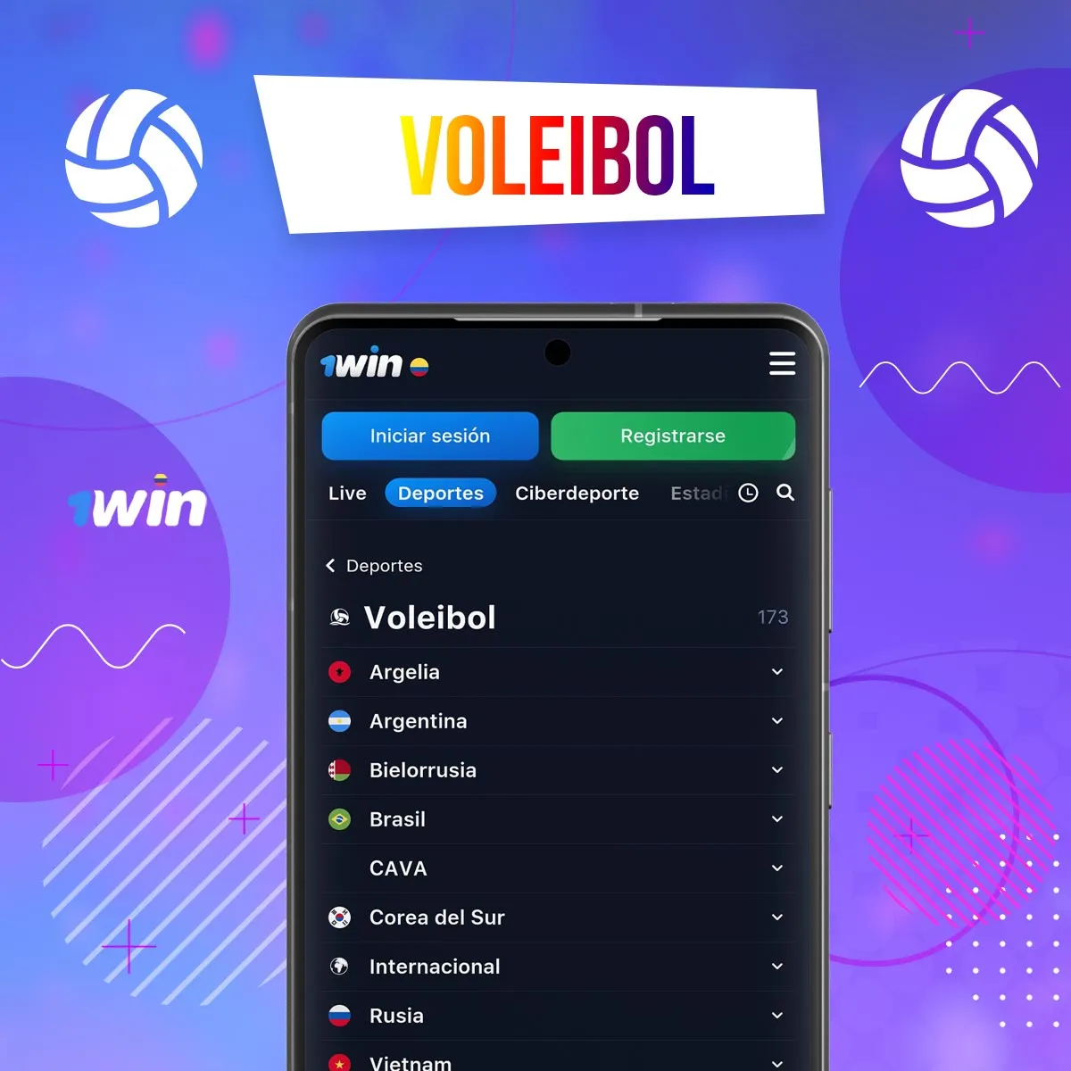 Apuestas online de voleibol en la casa de apuestas 1WIN Colombia
