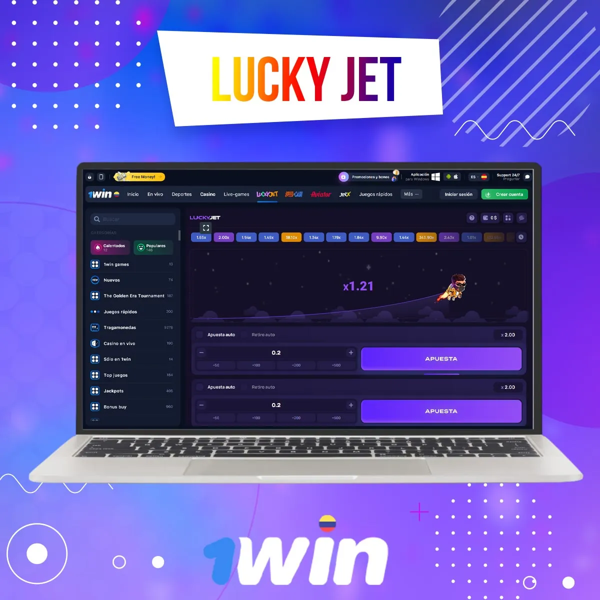 Cómo jugar a Lucky Jet en la aplicación móvil 1win
