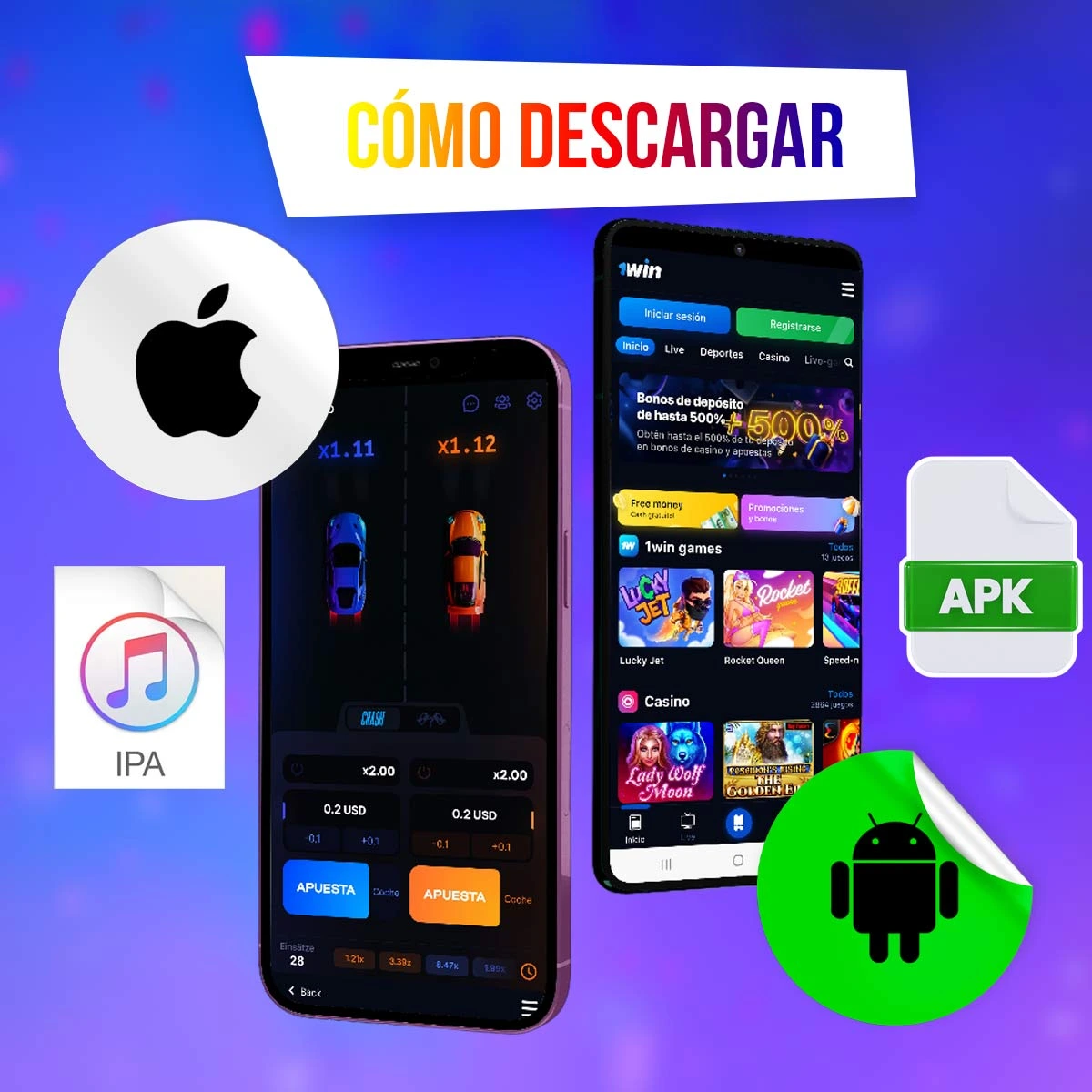 ¿cómo descargar e instalar la aplicación 1Win para jugar Speed n Cash en Colombia?