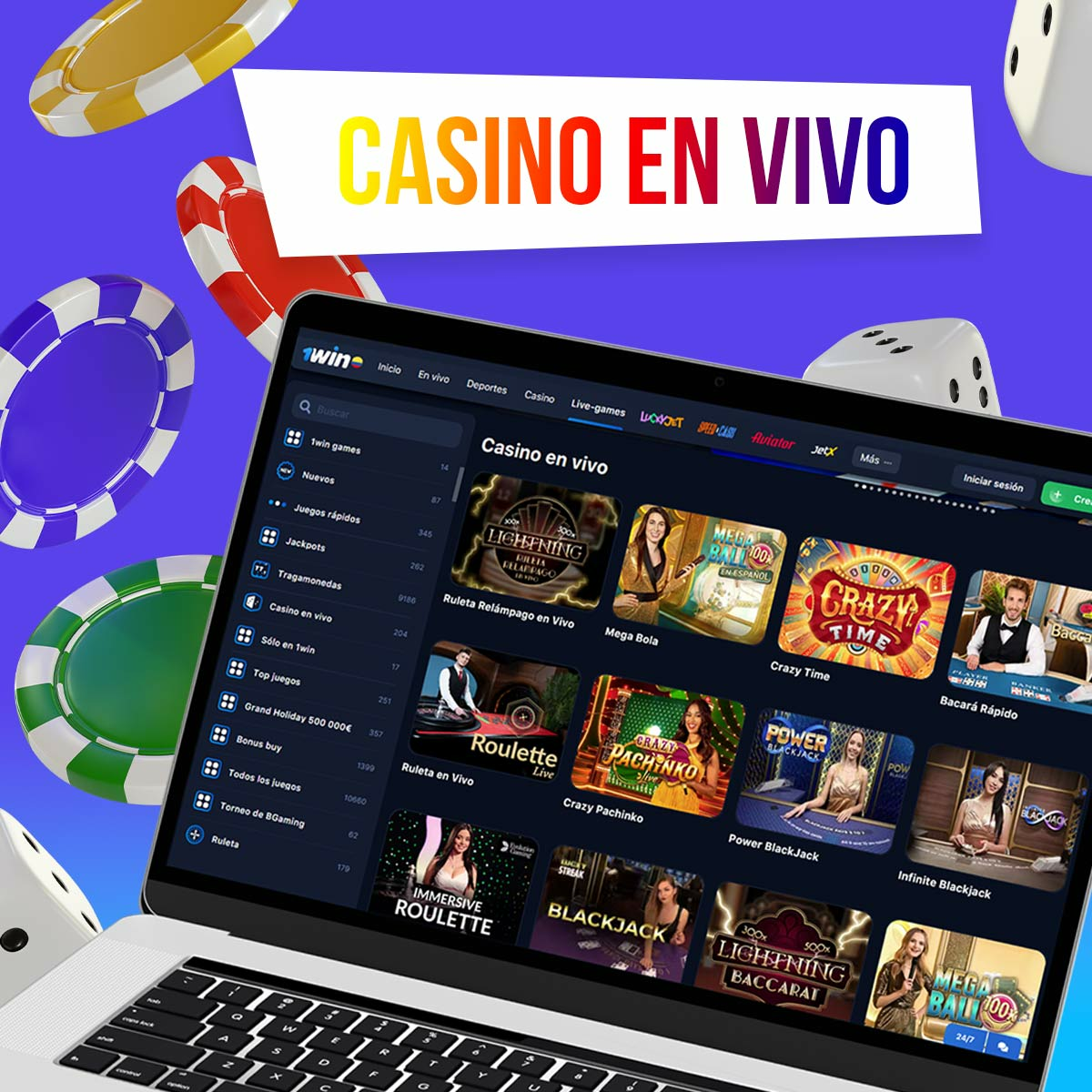 Reseña de los juegos de casino en vivo de 1win en Colombia